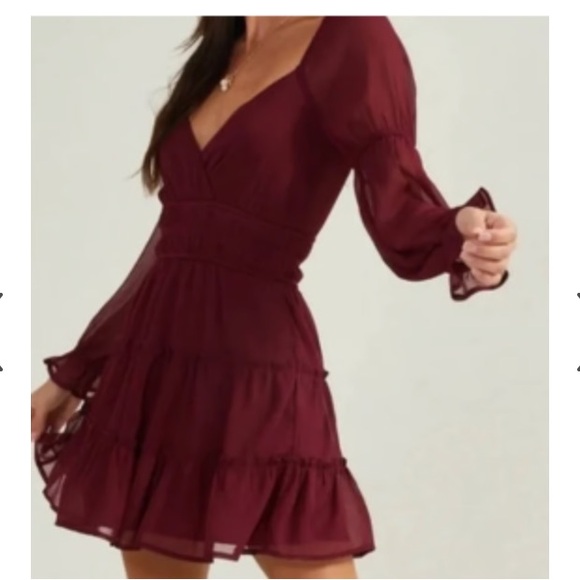 Altar'd State Deep Red Long Sleeve Dress - Picture 2 of 13